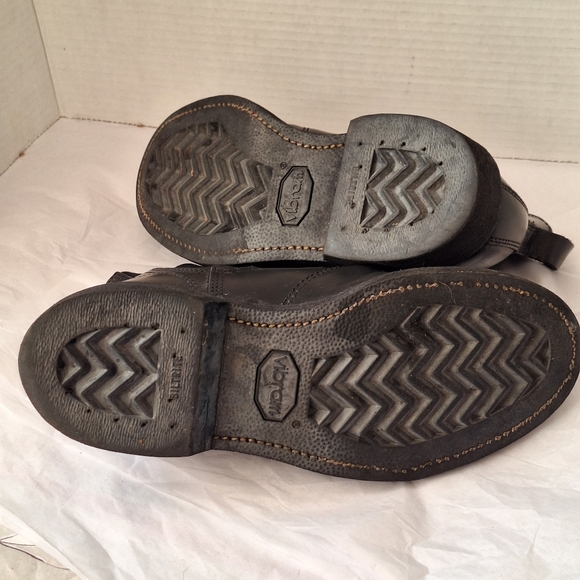 ADDISON SHOE CO  BLK LEATHER STEEL TOE MOLDER SLIP ON WORK BOOTS - 7… - Picture 7 of 9